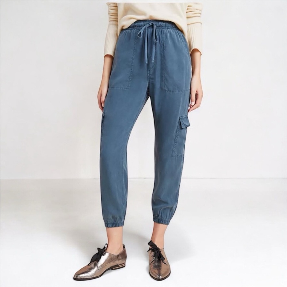 Dark faded grey gray Blue Cargo Joggers